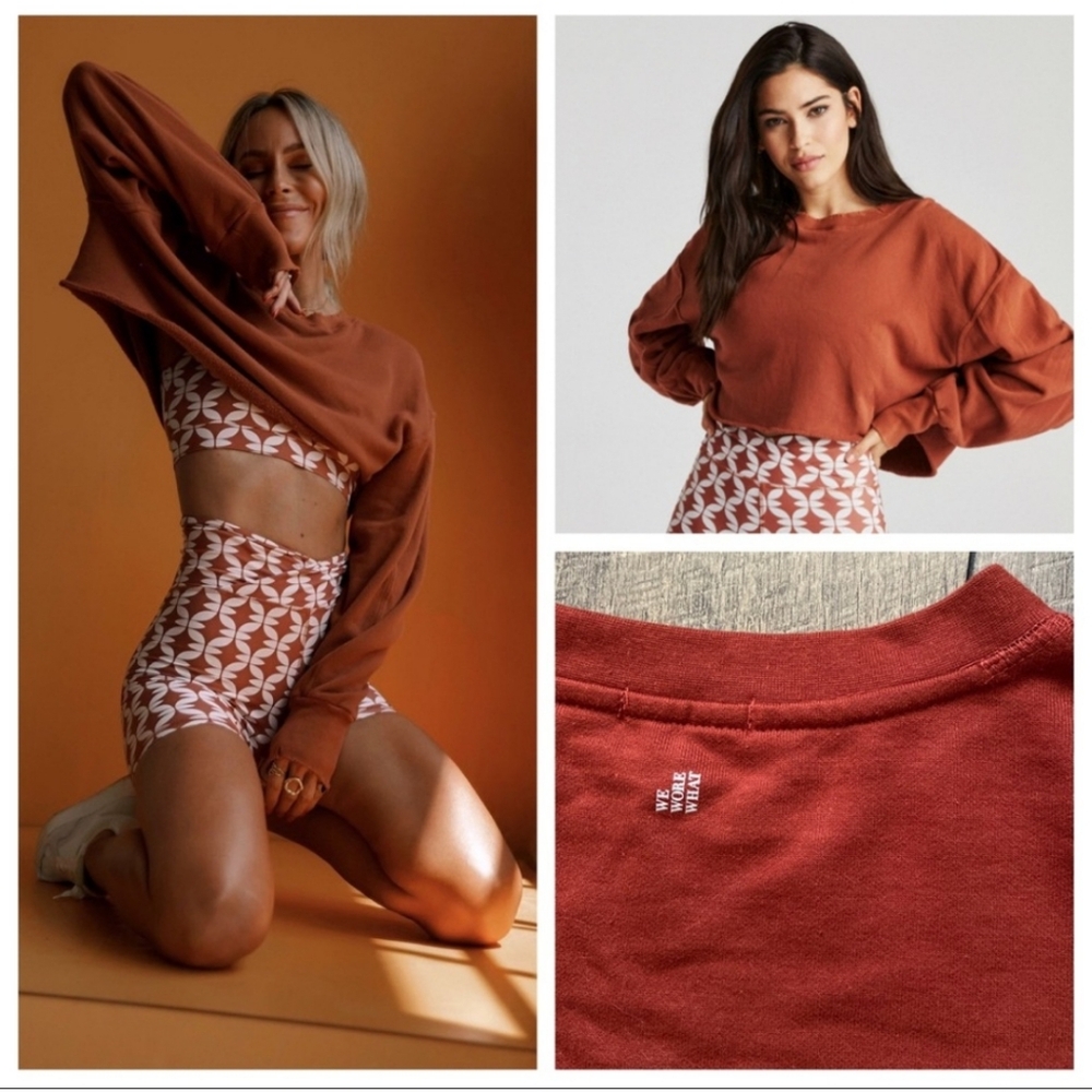 Weworewhat cropped sweatshirt in rusty red size L